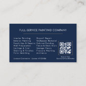 Maler Navyblau Gold QR-Code Visitenkarte (Rückseite)