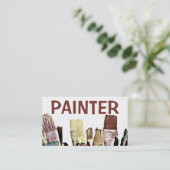 Maler Paint Brush Business Card Visitenkarte (Stehend Vorderseite)