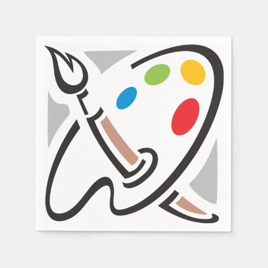 Maler Palette Papier Napkins Serviette (Vorderseite)