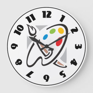 Maler-Paletten-Uhr Große Wanduhr