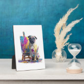 Maler Pug � abstrakter Kunsthund Fotoplatte (Seite)