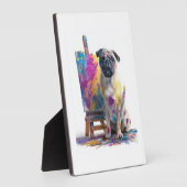 Maler Pug � abstrakter Kunsthund Fotoplatte (Seite)