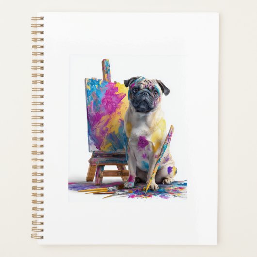 Maler-Pug � Abstrakter Kunsthund Planer (Vorderseite)