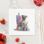 Maler Pug � abstrakter Kunsthund Serviette (Beispiel)