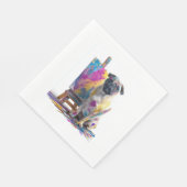 Maler Pug � abstrakter Kunsthund Serviette (Ecke)