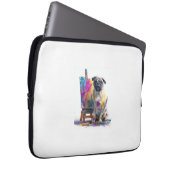Maler-Pug � Abstraktes Kunst Hund Laptopschutzhülle (Vorne Rechts)