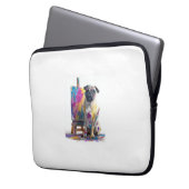 Maler-Pug � Abstraktes Kunst Hund Laptopschutzhülle (Vorderseite Links)