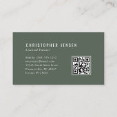Maler-QR-Code Dunkelgrün Malerei Visitenkarte (Rückseite)
