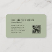 Maler-QR-Code Sage Green Schwarz Abgerundete Maler Visitenkarte (Rückseite)