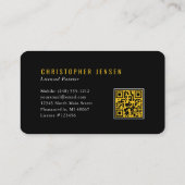 Maler-QR-Code Schwarz Gelb Abgerundet Malerei Visitenkarte (Rückseite)