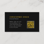 Maler-QR-Code Schwarz Gelb Malerei Visitenkarte (Rückseite)