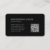 Maler-QR-Code Schwarz-Weiß-Rundum-Malerei Visitenkarte (Rückseite)