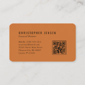 Maler-QR-Code-Terrakotta-Schwarz-abgerundete-Maler Visitenkarte (Rückseite)
