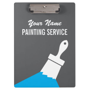 Maler-Service-Clip-Board mit Farb­pinsel-Logo Klemmbrett