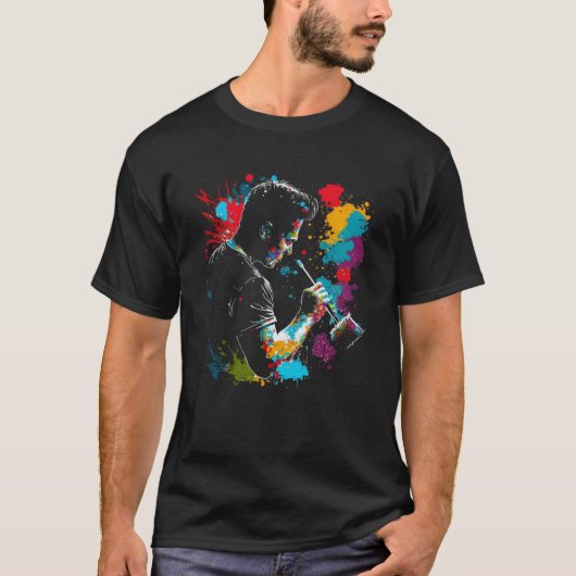 Maler-Splash-Malerei Retro-Farben Maler T-Shirt (Vorderseite)