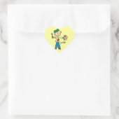 Maler-Stickfigur Herz-Aufkleber (Tasche)