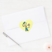 Maler-Stickfigur Herz-Aufkleber (Umschlag)