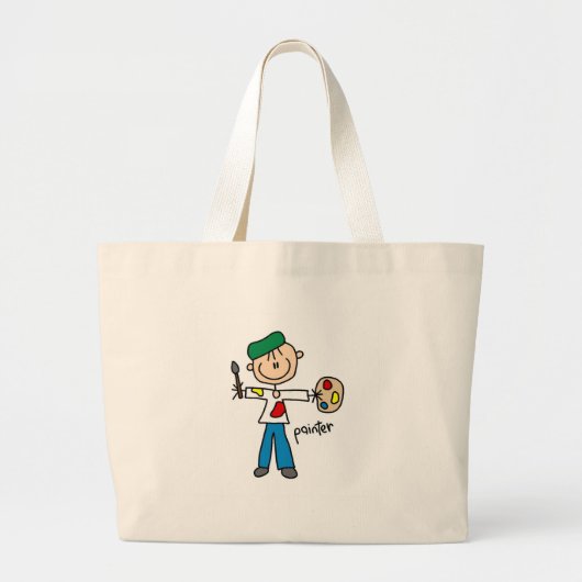 Maler Stockfigur-Tasche Jumbo Stoffbeutel (Vorne)