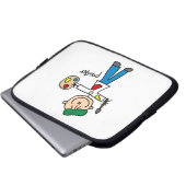 Maler-Strichmännchen Laptopschutzhülle (Vorne Knopf)