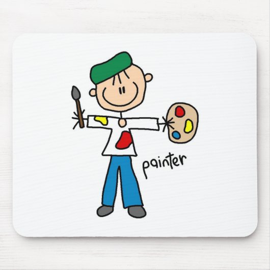 Maler-Strichmännchen-Mauspad Mousepad (Vorne)