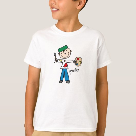 Maler-Strichmännchen T-Shirt (Vorderseite)