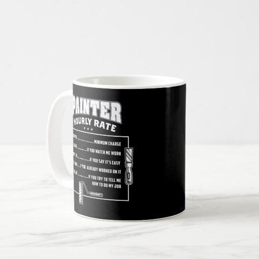 Maler-Stundensatz Kaffeetasse (Vorderseite Links)