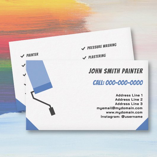 Maler und Dekorator, Farbwalze Visitenkarte