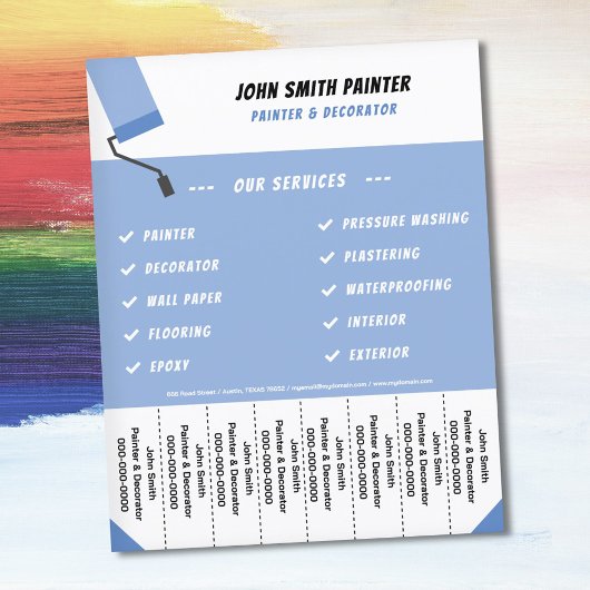 Maler und Dekorator Flyer abziehen Streifen