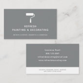 Maler und Dekorator Malwalze modern grau Visitenkarte (Vorne/Hinten)