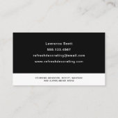 Maler und Dekorator Paint Roller Moderne Schwarz  Visitenkarte (Rückseite)