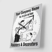 Maler und Dekorator Quadratische Wanduhr (Winkel)