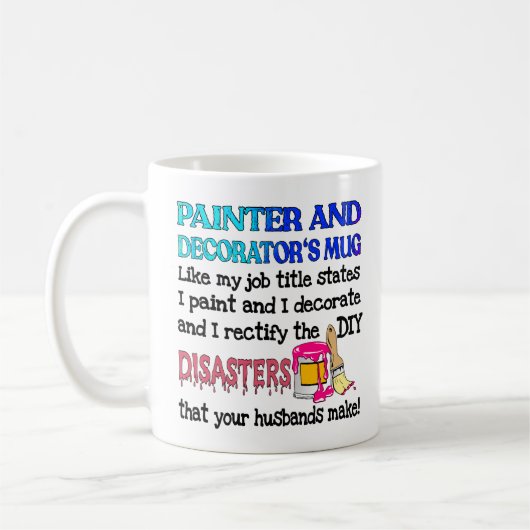 Maler und Dekoratorgeschenk Kaffeetasse (Links)