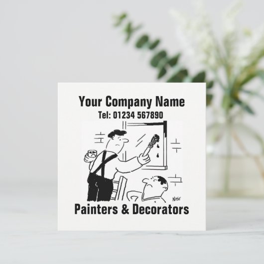 Maler- und Dekoratorinformationen auf einer Karte (Stehend Vorderseite)