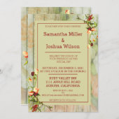 Maler Zaun mit Frühlingsblumen Hochzeit Einladung (Vorne/Hinten)