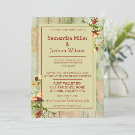 Maler Zaun mit Frühlingsblumen Hochzeit Einladung