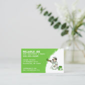 Maler Zeichnen grüner Farbe | CARTOON AN Visitenkarte (Stehend Vorderseite)