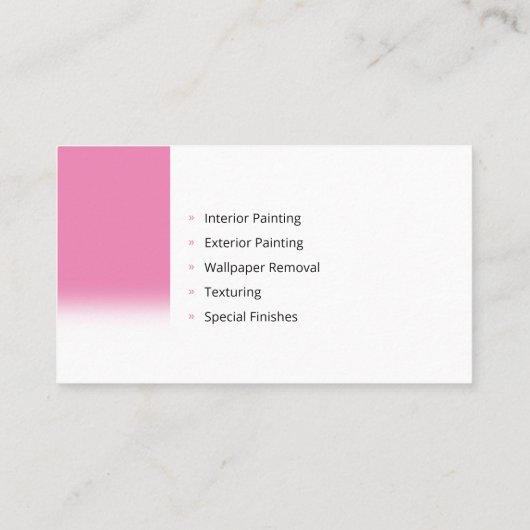 Malerdienste | Bild bei der Arbeit rosa Visitenkarte (Rückseite)