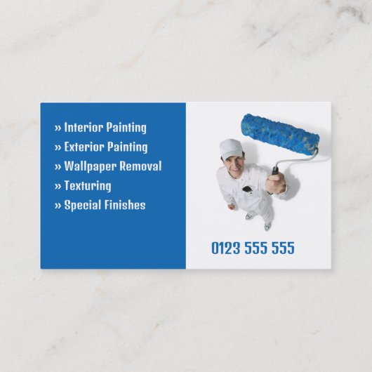 Malerdienste | Ihr Angebot | Blau Visitenkarte (Rückseite)