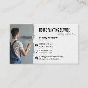 Malerdienste   Maler am Arbeitsplatz Rot Visitenkarte