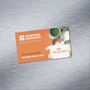 Malerdienste   Paint Roller Business Card Magnetische Visitenkarte