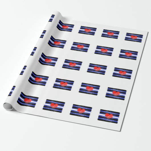 MALERE LEDERSTARKE FLAG UND SYMBOL GESCHENKPAPIER (Ungerollt)