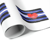 MALERE LEDERSTARKE FLAG UND SYMBOL GESCHENKPAPIER (Rolleneckpunkt)