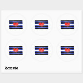 MALERE LEDERSTARKE FLAG UND SYMBOL RUNDER AUFKLEBER (Blatt)