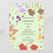 Malerei 13. Geburtstagsparty Einladung (Vorne/Hinten)