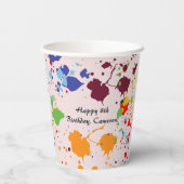 Malerei 8. Geburtstagsparty Bunte Schnüre Pappbecher (Rückseite)