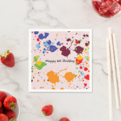 Malerei 8. Geburtstagsparty Bunte Schnüre Serviette (Beispiel)