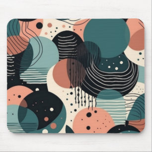 Malerei Abstrakte Navy Korallen Teal Pinsel Kunst Mousepad