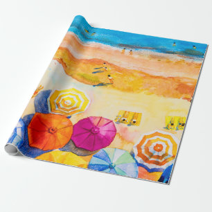 Malerei Aquarell Seacape Top Ansicht farbig von Geschenkpapier