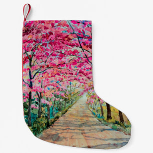 Malerei Aquarelllandschaft Rosa Farbe Tunne Kleiner Weihnachtsstrumpf