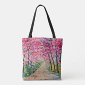 Malerei Aquarelllandschaft Rosa Farbe Tunne Tasche (Rückseite)
